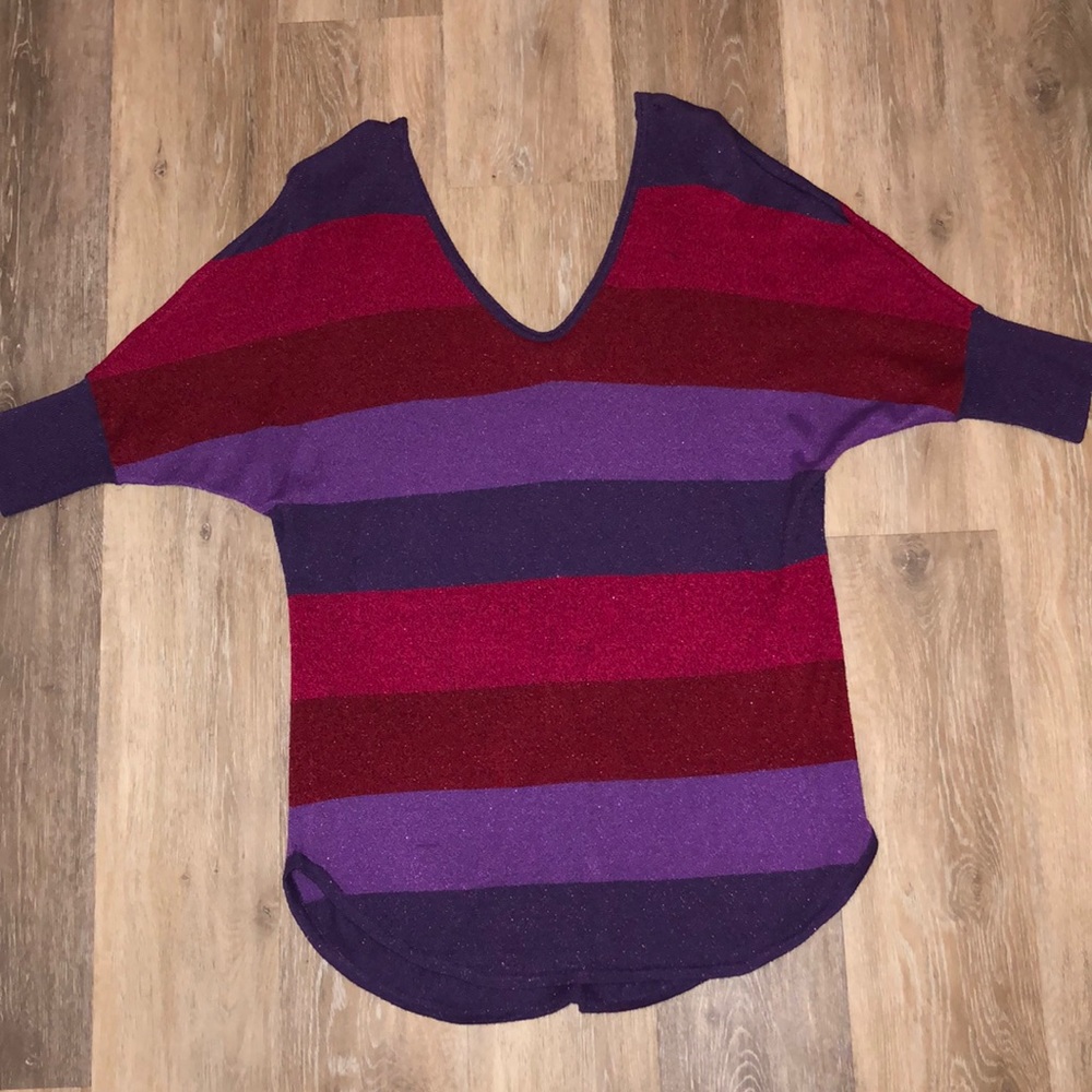 Express V-neck Sparkly Sweater Shirt